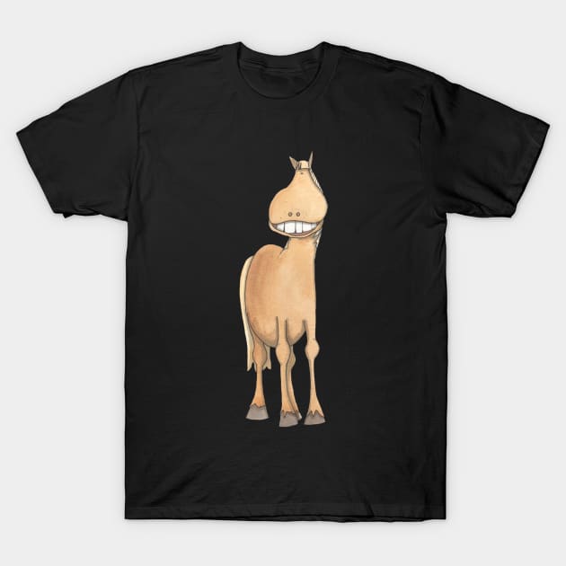 Horse, with perfect teeth! Give us a smile! T-Shirt by krisevansart